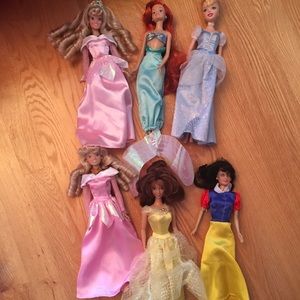 Disney Princess Dolls Lot Of 6